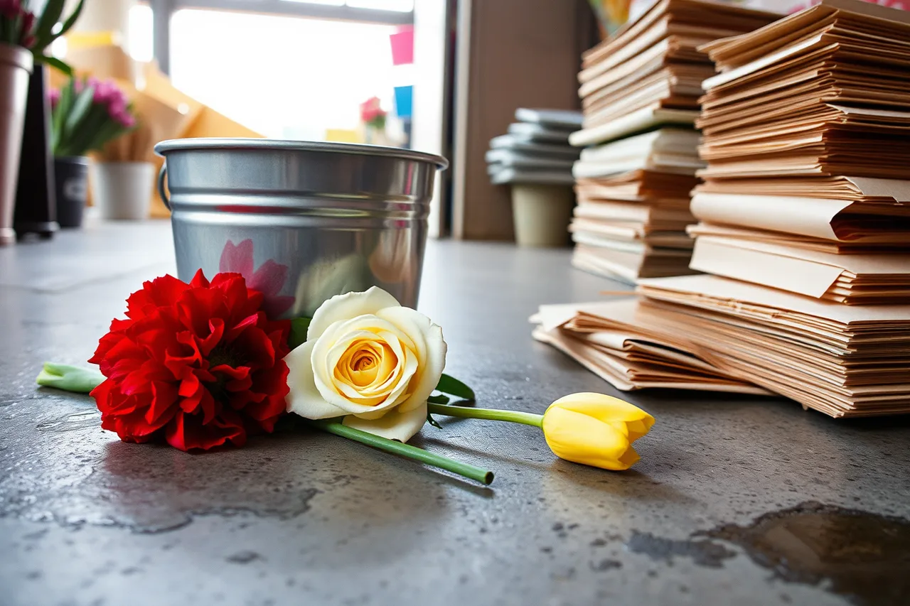 Printed USDA AMS cut flower market report on clipboard in wholesale market (What Does a Seasonal Flower Availability Calendar Look Like for US Florists?)